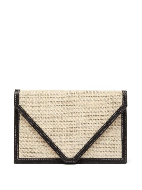 Matchesfashion.com Hunting Season - Envelope Leather-trimmed Canvas Clutch - Womens - Black Multi