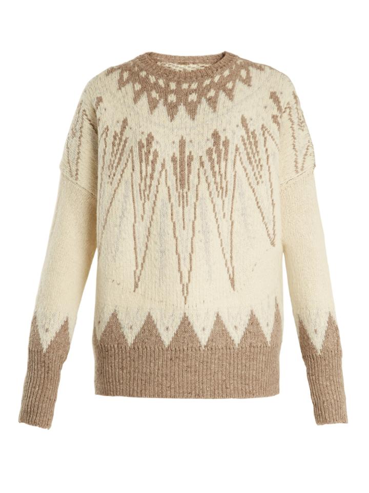 Adam Lippes Geometric-intarsia Wool-bend Sweater