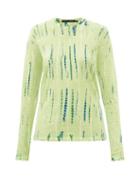 Proenza Schouler - Tie-dyed Cotton-jersey Long-sleeved T-shirt - Womens - Light Green