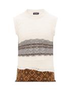 Matchesfashion.com Raf Simons - Lace-knitted Banded-hem Wool Sleeveless Sweater - Mens - Cream