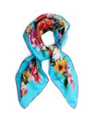 Matchesfashion.com Dolce & Gabbana - Floral-print Silk Scarf - Womens - Blue Print