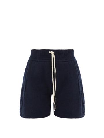 Les Tien - Yacht Cashmere Shorts - Womens - Navy