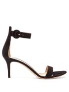 Ladies Shoes Gianvito Rossi - Portofino 70 Suede Sandals - Womens - Black