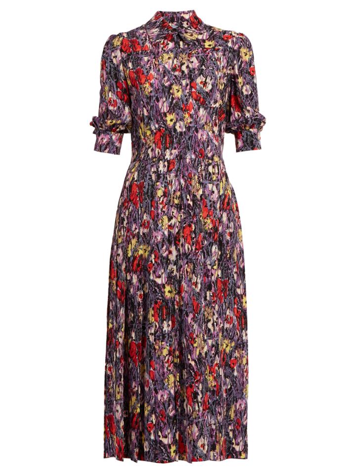 Prada Cyclamen-print Stretch-crepe Dress