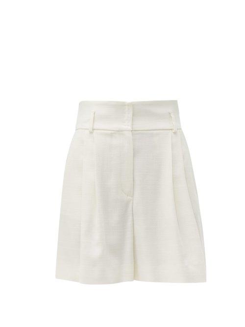 Matchesfashion.com Dolce & Gabbana - High Rise Canvas Shorts - Womens - White