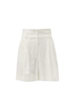 Matchesfashion.com Dolce & Gabbana - High Rise Canvas Shorts - Womens - White