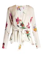 Etro Iris-print Wrap Silk Blouse