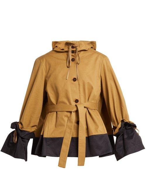 Matchesfashion.com Palmer//harding - Shadow Hooded Cotton Twill Jacket - Womens - Brown Multi