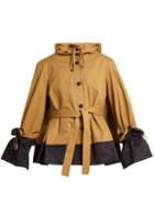 Matchesfashion.com Palmer//harding - Shadow Hooded Cotton Twill Jacket - Womens - Brown Multi
