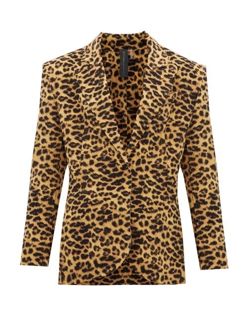 Matchesfashion.com Norma Kamali - Leopard-print Single-breasted Blazer - Womens - Leopard