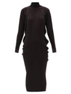 Matchesfashion.com Bottega Veneta - Seamless Roll-neck Wool Sweater Dress - Womens - Brown