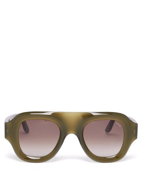 Ladies Accessories Lapima - Sasha X Aviator Acetate Sunglasses - Womens - Khaki