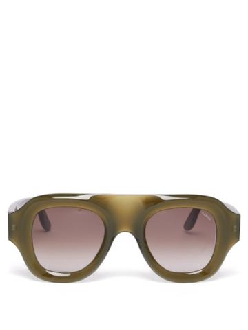 Ladies Accessories Lapima - Sasha X Aviator Acetate Sunglasses - Womens - Khaki