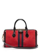 Matchesfashion.com Gucci - Ophidia Boston Suede Bowling Bag - Womens - Black Red