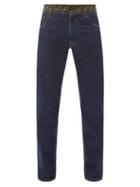 Matchesfashion.com Fendi - Ff-logo Waistband Slim-leg Jeans - Mens - Blue