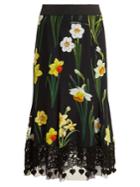 Dolce & Gabbana Daffodil-print Cady Midi Skirt