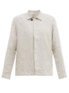 Matchesfashion.com Maran - Single Breasted Linen Jacket - Mens - Beige