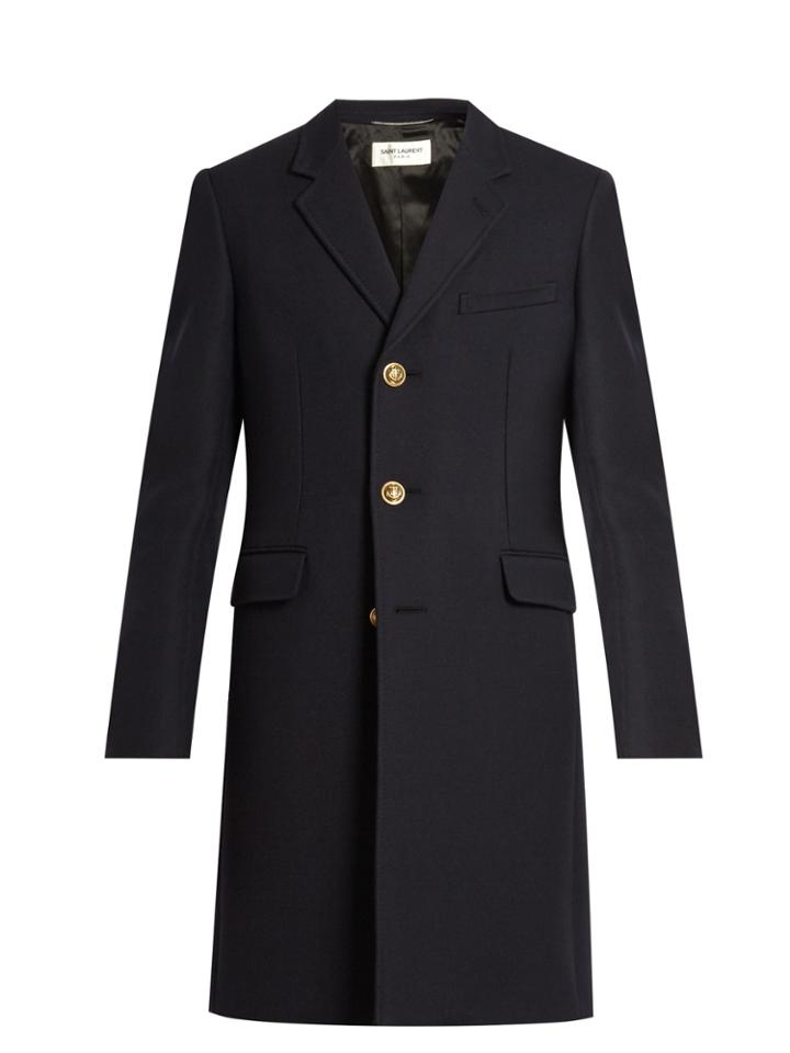 Saint Laurent Single-breasted Wool And Silk-blend Twill Coat