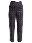 Matchesfashion.com Palmer//harding - Fractured Crosshatch Check Cotton Trousers - Womens - Blue Multi