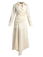 Jacquemus Sabah Ruched Linen-blend Midi Dress