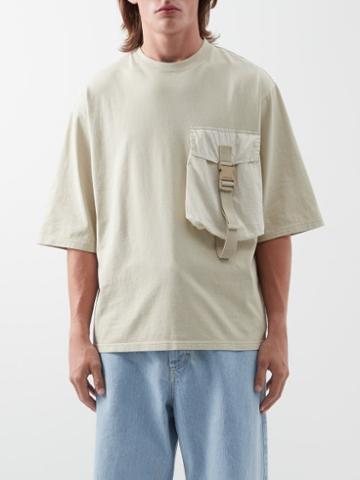 1 Moncler Jw Anderson - Patch-pocket Cotton-jersey T-shirt - Mens - Beige