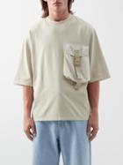 1 Moncler Jw Anderson - Patch-pocket Cotton-jersey T-shirt - Mens - Beige