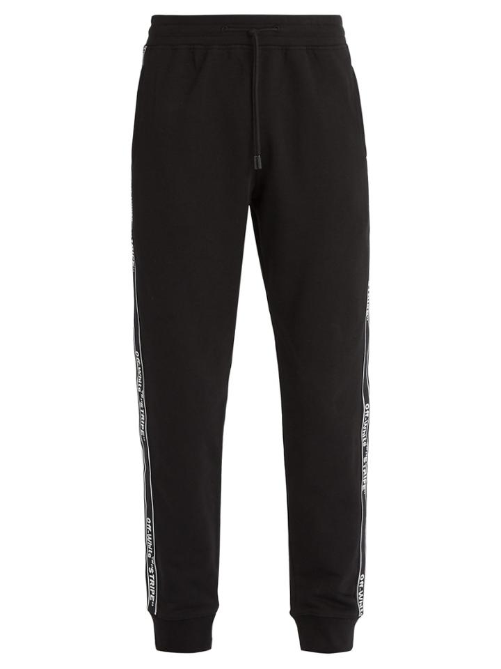 Off-white Stripe Cotton Jersey Sweatpants