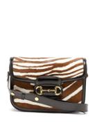 Matchesfashion.com Gucci - 1955 Horsebit Zebra-print Calf Hair & Leather Bag - Womens - White Brown