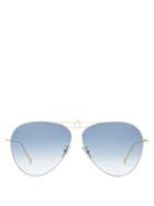 Matchesfashion.com Loewe - Aviator Metal Sunglasses - Womens - Blue Gold