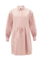 Matchesfashion.com See By Chlo - Pintucked Garment-dyed Cotton-rep Dress - Womens - Light Pink