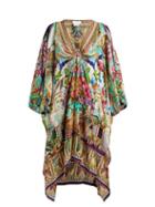 Matchesfashion.com Camilla - Tropical Print Embellished Silk Kaftan - Womens - Multi