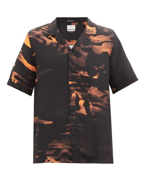 Matchesfashion.com Ksubi - Life Camouflage-print Crepe Shirt - Mens - Black Multi