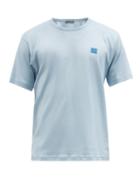 Mens Rtw Acne Studios - Nash Face Cotton-jersey T-shirt - Mens - Light Blue
