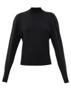 Matchesfashion.com Proenza Schouler - Panelled High-neck Cashmere-blend Sweater - Womens - Black