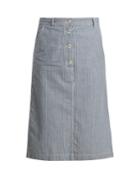 A.p.c. Love Button-up Striped Denim Skirt