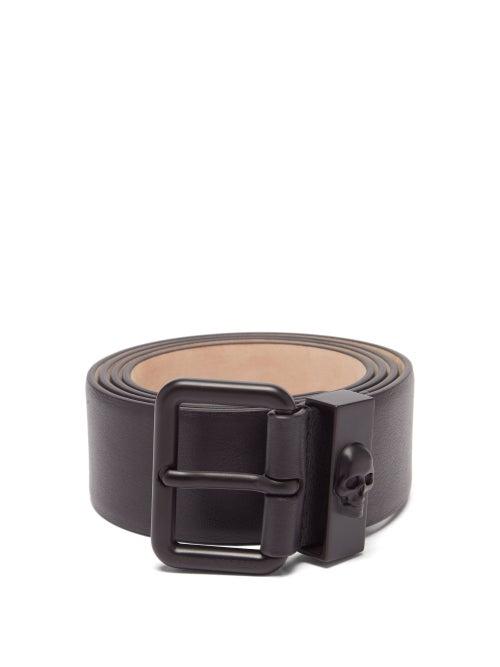 Alexander Mcqueen - Skull Leather Belt - Mens - Black