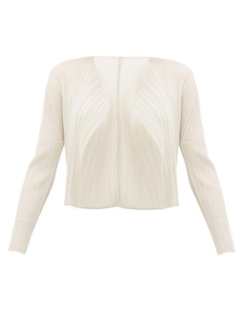 Matchesfashion.com Pleats Please Issey Miyake - Technical Pleat Flared Jacket - Womens - Ivory