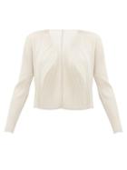 Matchesfashion.com Pleats Please Issey Miyake - Technical Pleat Flared Jacket - Womens - Ivory