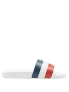 Matchesfashion.com Moncler - Basile Striped Rubber Slides - Mens - White