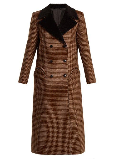 Matchesfashion.com Blaz Milano - Tamarillo Velvet Lapel Hound's Tooth Coat - Womens - Brown Multi
