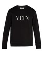 Matchesfashion.com Valentino - Logo Print Cotton Blend Sweatshirt - Mens - Black