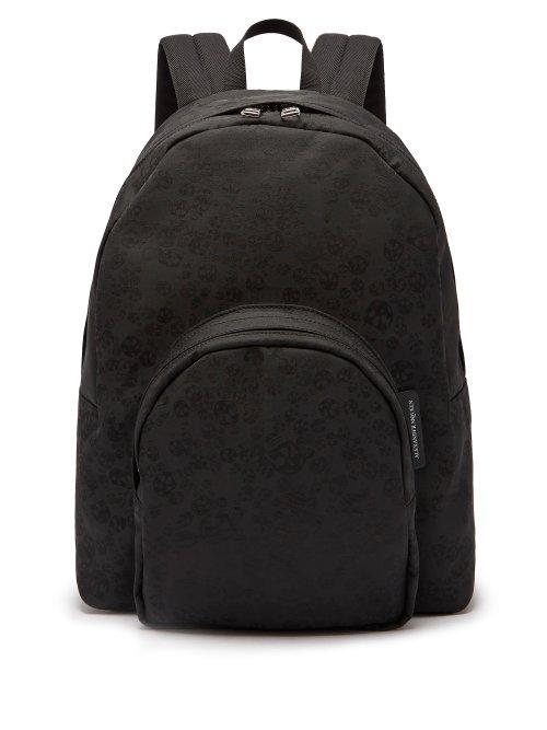 Matchesfashion.com Alexander Mcqueen - Skull Jacquard Backpack - Mens - Black