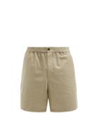 Mens Rtw Ami - Elasticated-waist Cotton Wide-leg Shorts - Mens - Beige