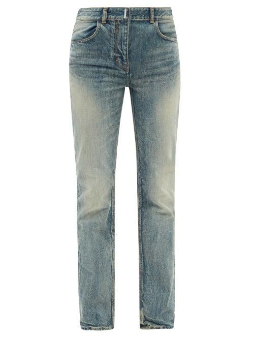 Givenchy - Logo-plaque Straight-leg Jeans - Womens - Light Denim