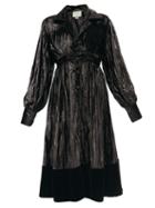 Matchesfashion.com Gucci - Velvet-hem Pliss-lam Dress - Womens - Black