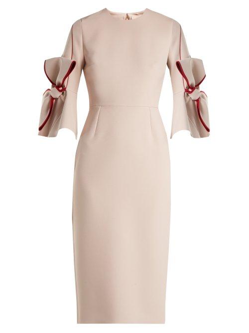 Matchesfashion.com Roksanda - Lavete Bow Sleeve Bonded Crepe Dress - Womens - Light Pink