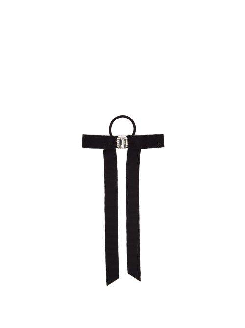 Matchesfashion.com Maison Michel - Doris Crystal Embellished Ribbon Hair Tie - Womens - Navy