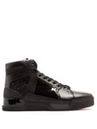 Matchesfashion.com Christian Louboutin - Loubikick Spike High Top Leather Trainers - Mens - Black