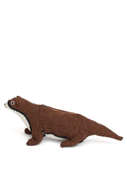 Matchesfashion.com Loewe - Otter Knitted-cotton Cross-body Bag - Womens - Brown Multi