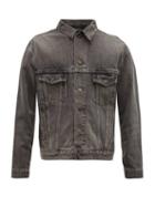 Matchesfashion.com Balenciaga - Logo Print Cotton Denim Jacket - Mens - Grey